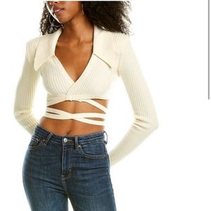 Danielle Bernstein Knit Wrap Crop Top